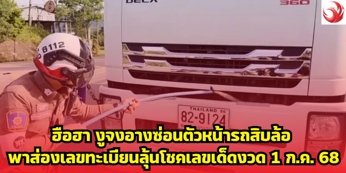 ฮือฮา งูจงอางซ่อนตัวหน้ารถสิบล้อ พาส่องเลขทะเบียนลุ้นโชคเลขเด็ดงวด 1 ก.ค. 68